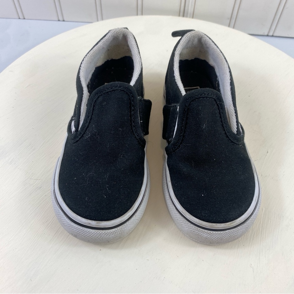Vans Toddler Black Slip On Checkerboard Rainbow Sneakers Sz 7 - Picture 6 of 11